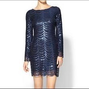Tinley Road Blue Sequin Long Sleeve Dress